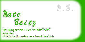 mate beitz business card